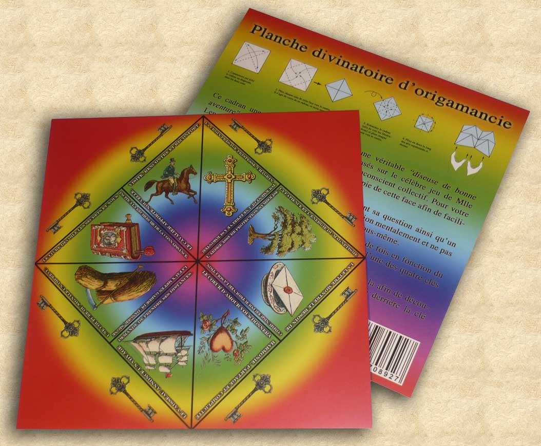 planche divinatoire origamique du petit jeu de Mlle Lenormand